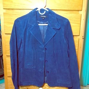 Blue suede blazer women’s size 6